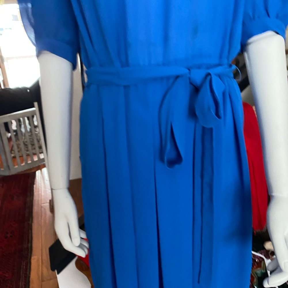 SOLDSOLDSOLD VTG 1980s bluebell secretary dress - Picture 4 of 6